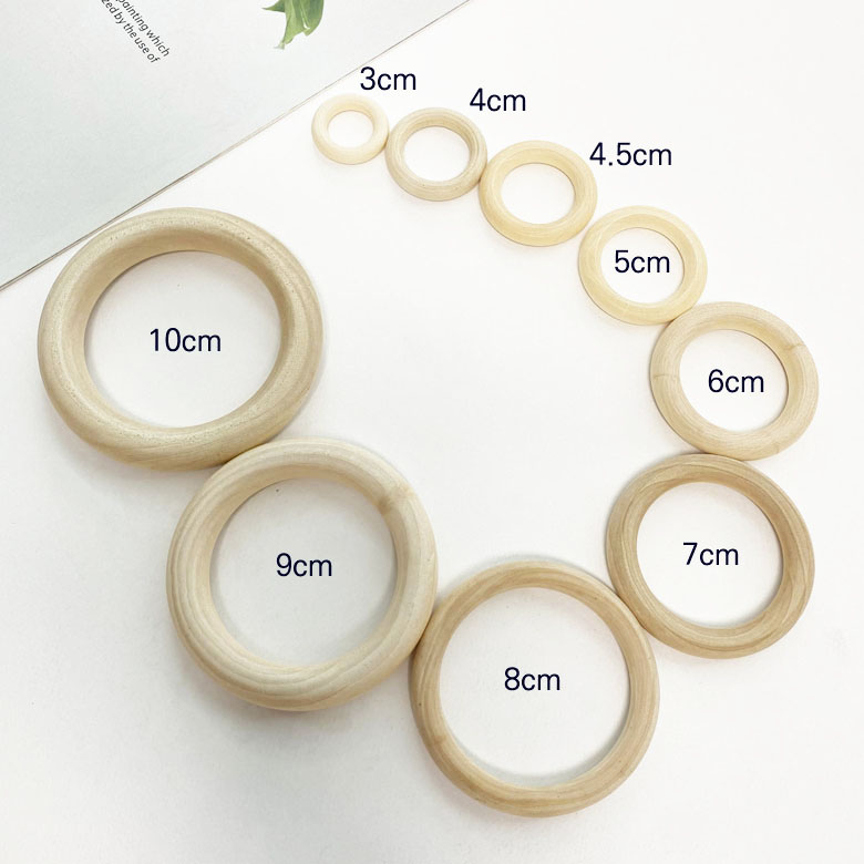 (대용량 50개) 6cm~7cm 마크라메재료 드림캐쳐 우드링 나무링 - 상세 이미지 3