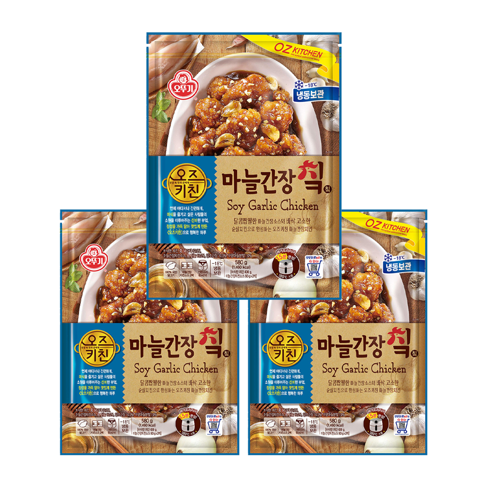 오뚜기 오즈키친 마늘간장치킨 580g 3개 - 메인 이미지