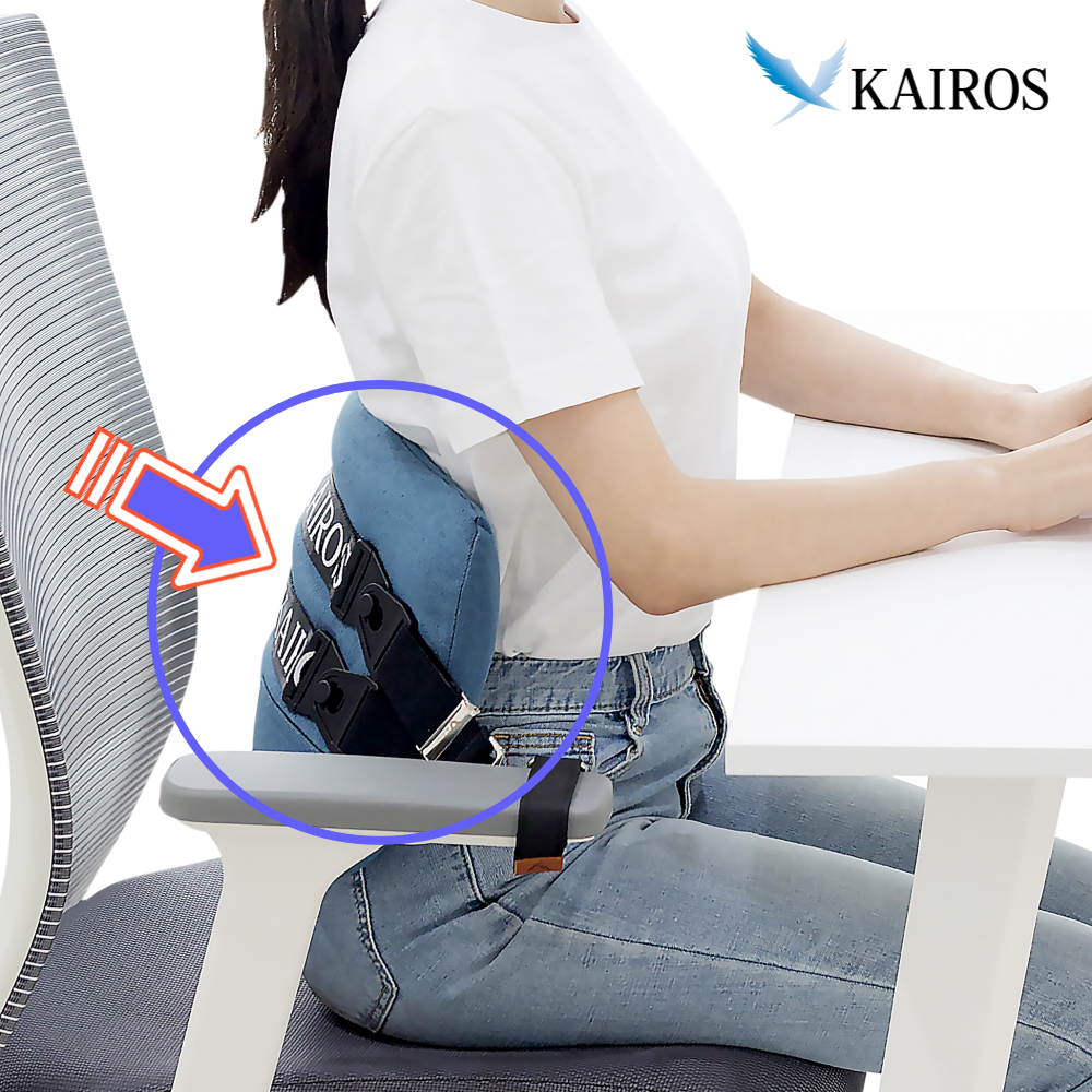 카이로스 척추쿠션 사무실 의자 등받이 허리 받침대 허리디스크 통증 쿠션 요추 전만 지지대