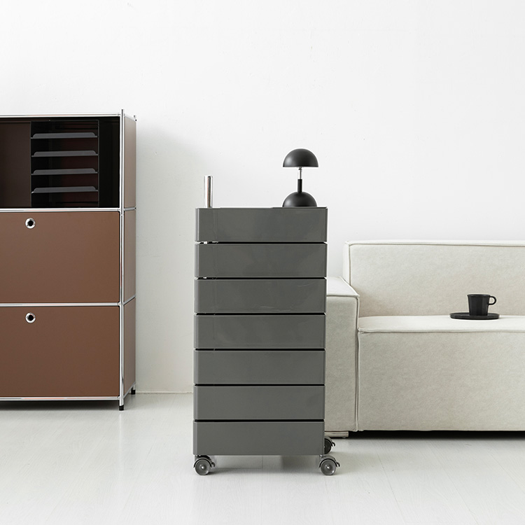 빙그리 회전서랍 트롤리 7단 다크그레이 5289.3006