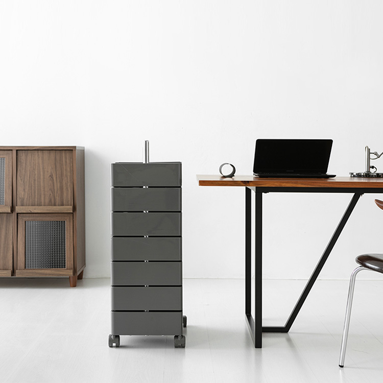 빙그리 회전서랍 트롤리 7단 다크그레이 5289.3006