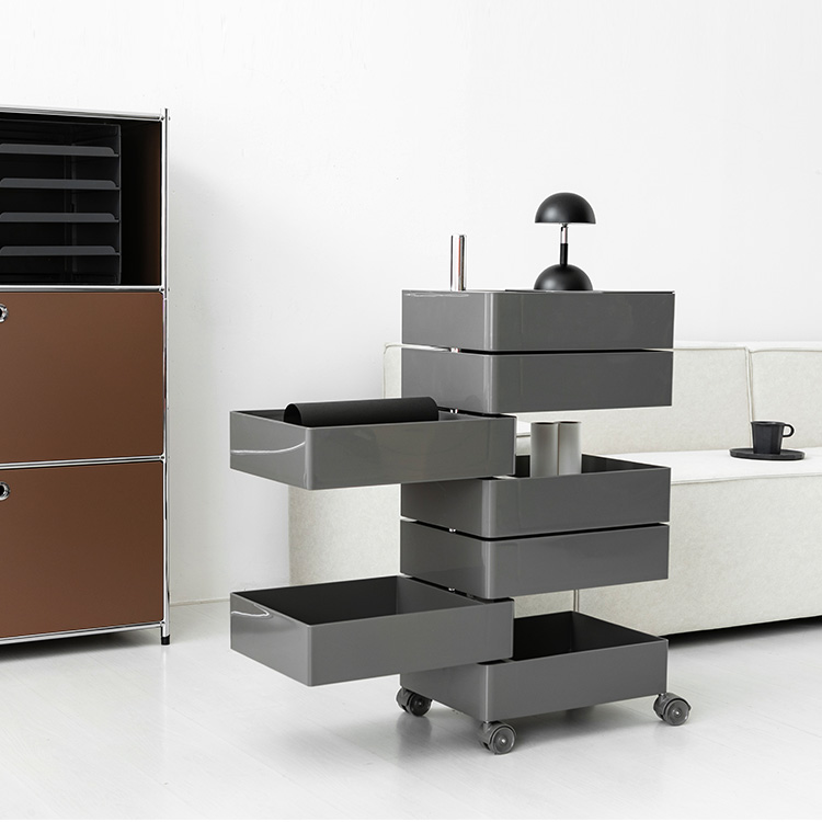 빙그리 회전서랍 트롤리 7단 다크그레이 5289.3006