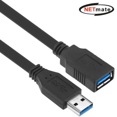 강원전자 넷메이트 NMC-UFG302F USB3.0 연장 AM-AF FLAT 케이블 2m (블랙)