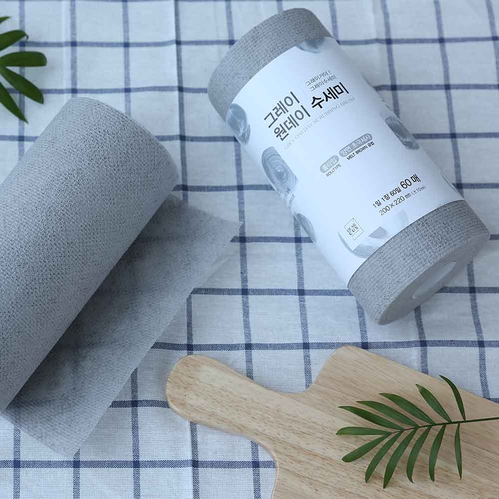 디어커스 그레이 원데이 수세미 60매 2팩+2팩