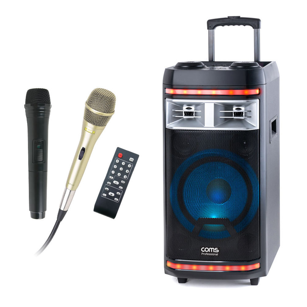 COMS CR400 버스킹 앰프 블루투스 스피커 (마이크 포함 유선+무선)