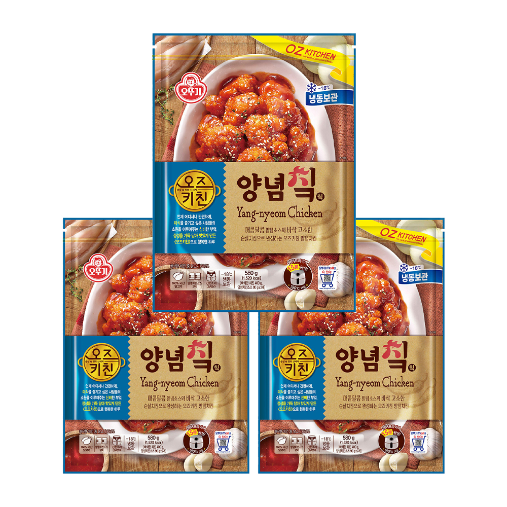 오뚜기 오즈키친 양념치킨 580g 3개 - 메인 이미지
