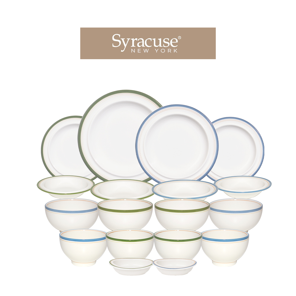 시라쿠스 메이플 레트로 신혼 식기 그릇세트 / 18종, 코지그린+코지블루, 1세트