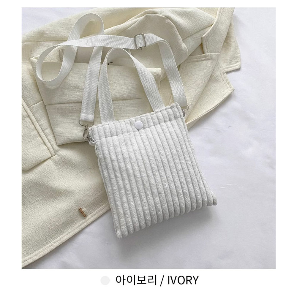 여자 핸드폰 지갑 가방 골덴 미니 크로스백 귀여운 코듀로이 가벼운 캐주얼 핸드백 작은가방 - 상세 이미지 3