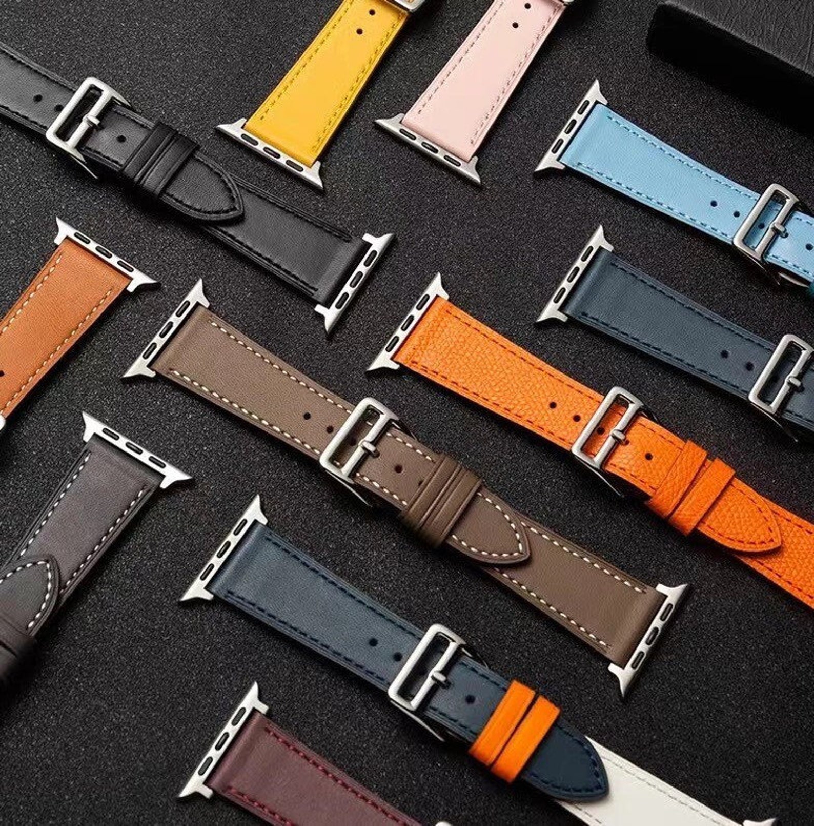 애플워치11 SE3 가죽 스트랩 밴드 울트라 2세대 10 9 8 7 호환 줄질 시계줄 교체