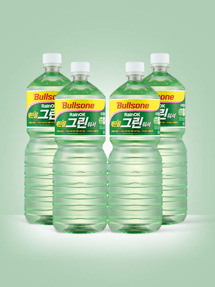 [불스원]레인OK 에탄올 그린 워셔액 1800ml 4개입 제품 이미지