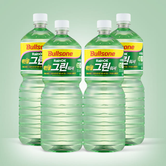 레인OK 에탄올 그린 워셔액 1800ml 4개입