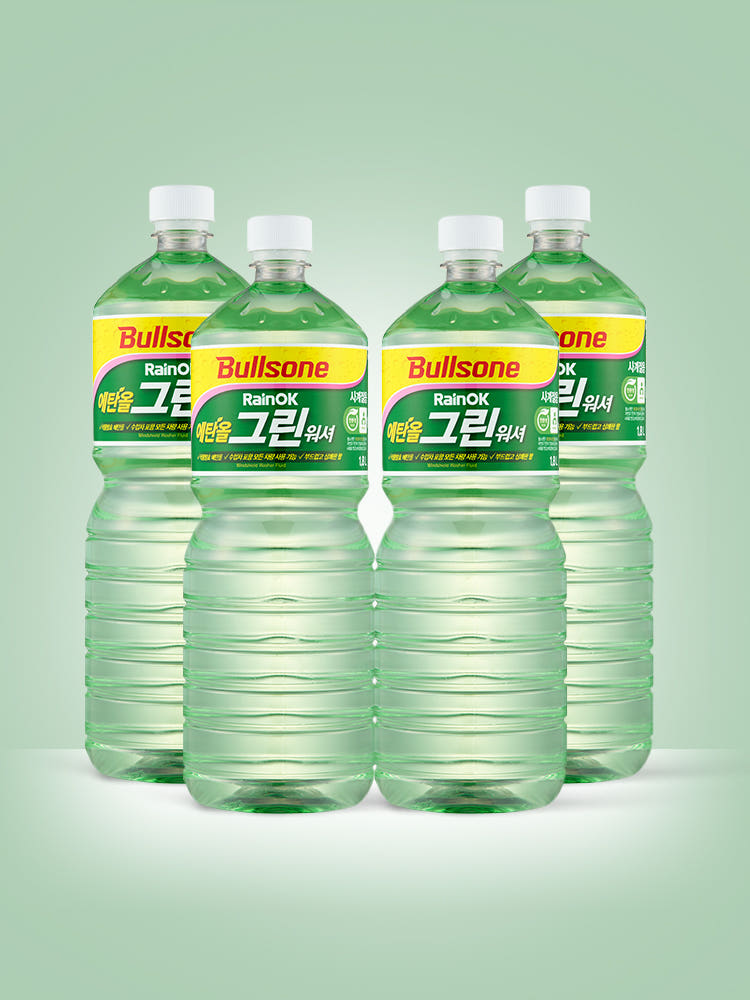 불스원 레인OK 에탄올 그린 워셔액 1800ml 4개입 가격 비교 Bullsone공식몰 불스원 레인OK 에탄올 그린 워셔액 1800ml 4개입