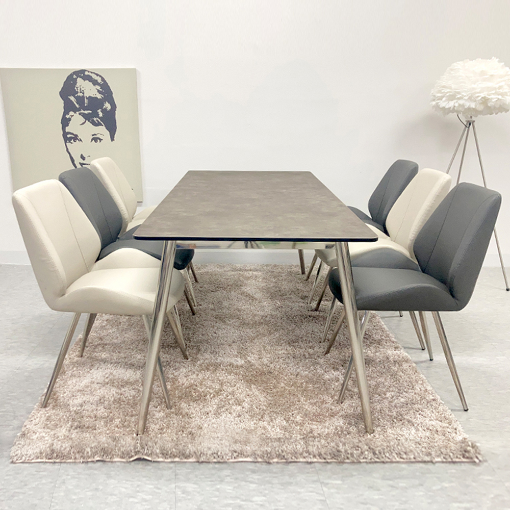 식탁연구소 클래시 6인용 세라믹식탁 세트 이태리 포세린 의자3 벤치