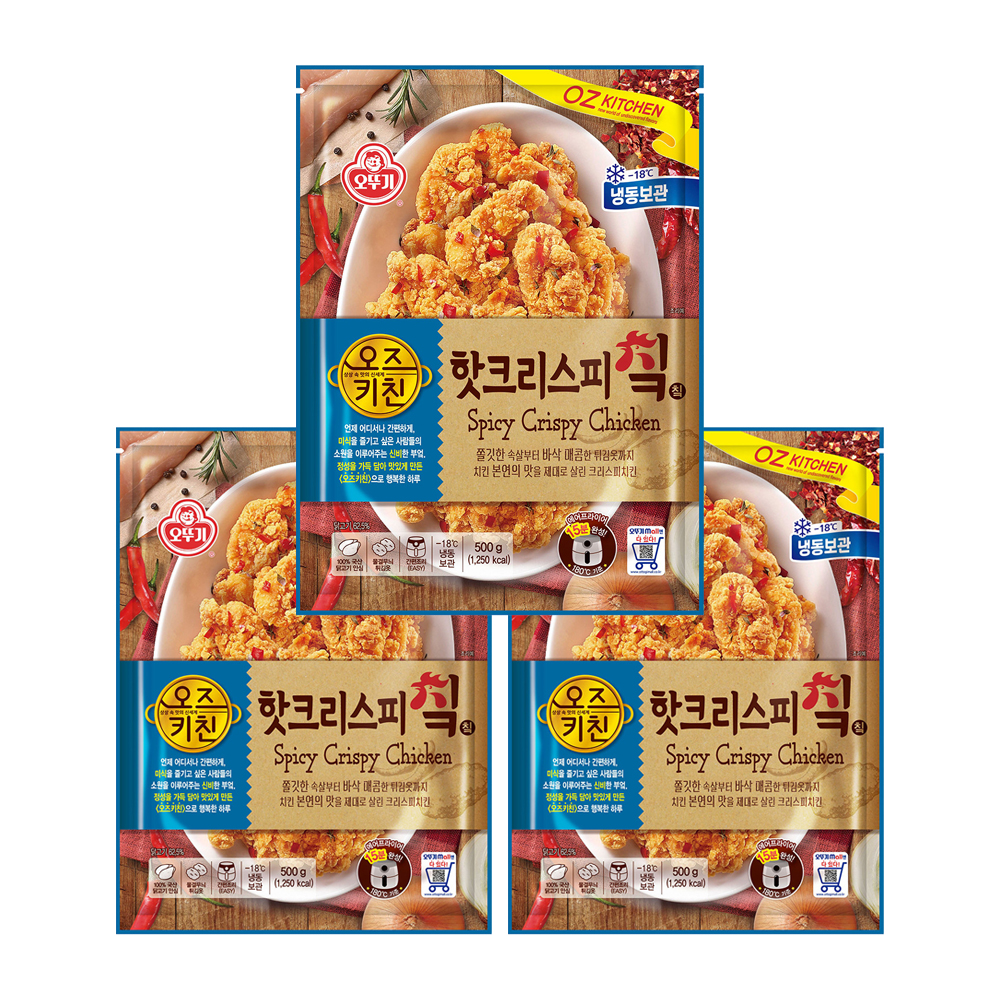 오뚜기 오즈키친 핫크리스피치킨 500g 3개 - 메인 이미지