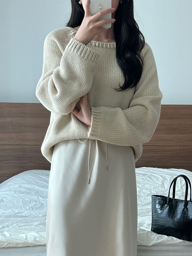 [당일배송] 가을 라운드 긴팔 루즈핏 니트