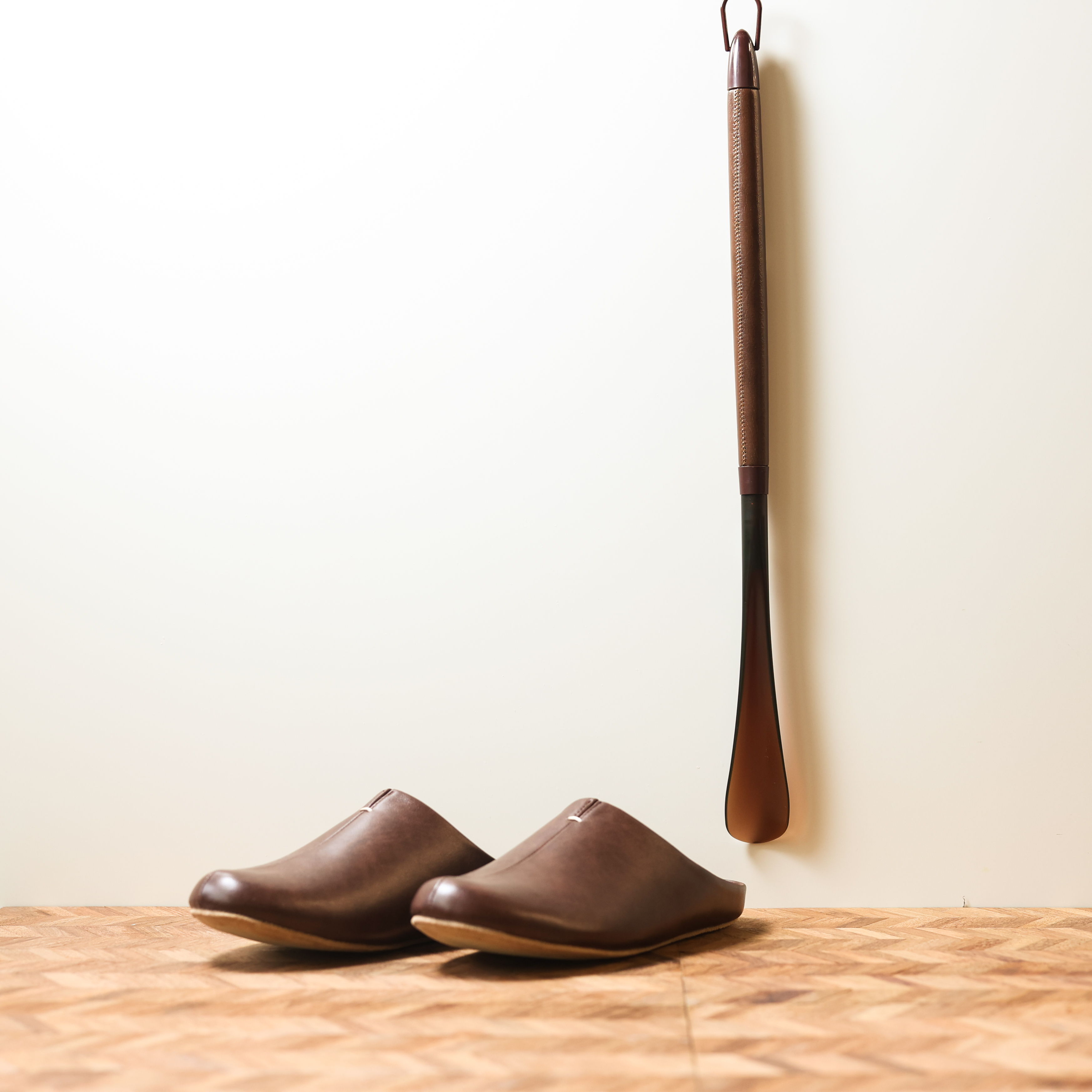 브라운 가죽 스티치 롱 구둣주걱 60cm 이미지 6