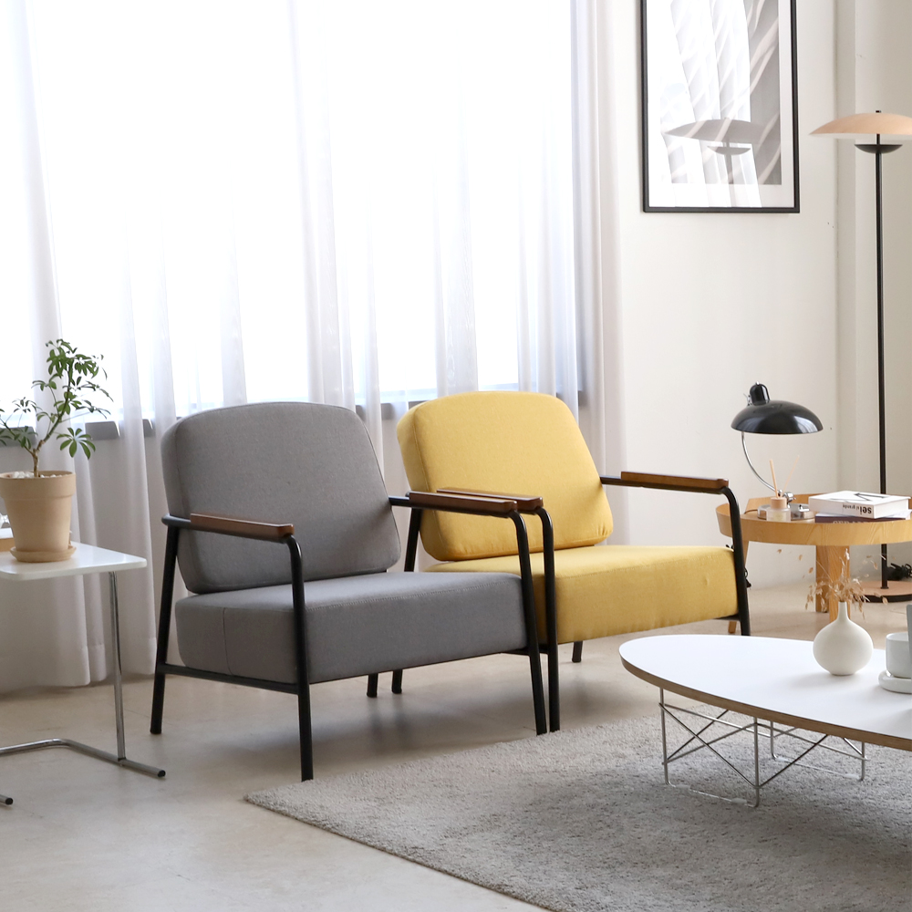 까사 1인용 안락의자 인테리어 디자인 패브릭소파 라운지 암체어