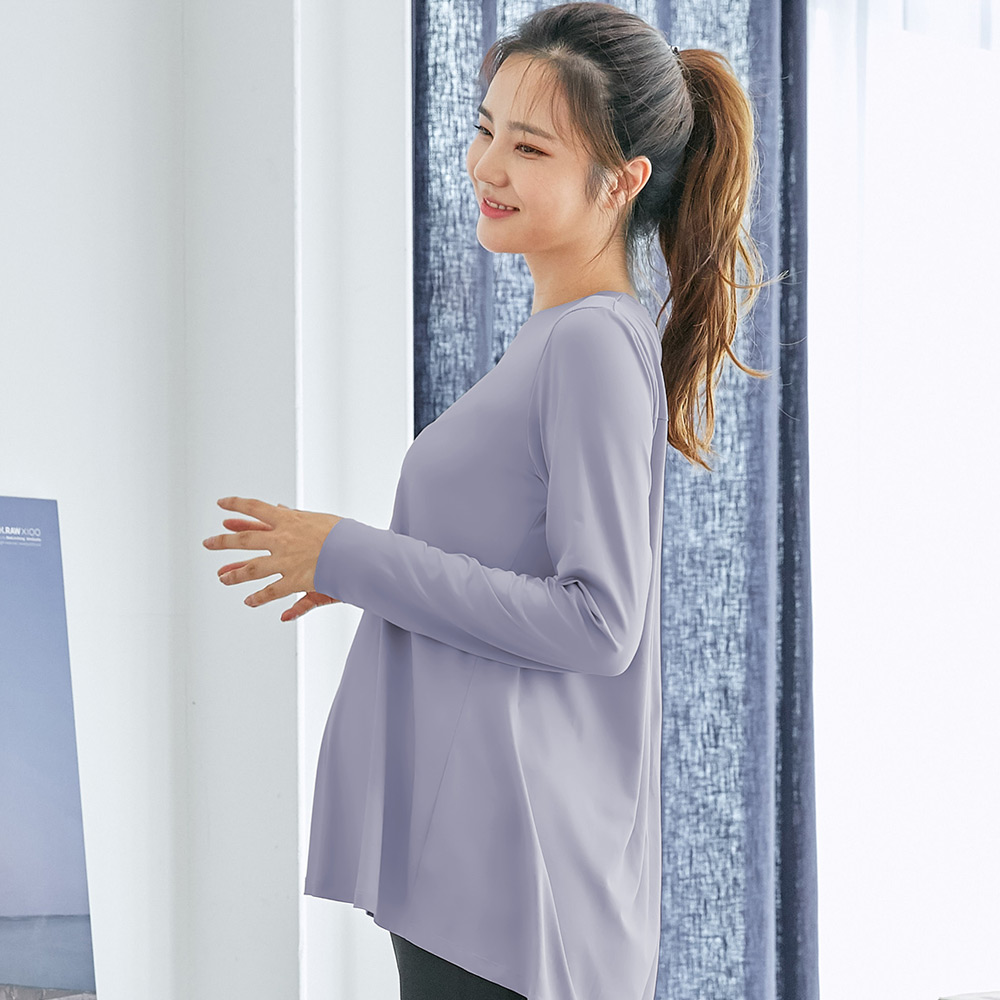 블룸마터니티 롱슬리브 임산부요가티셔츠 임부복 임산부요가복(피치기모) 이미지 7