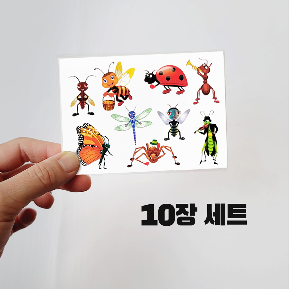 니즈엘 KC 어린이 타투스티커 나비 꿀벌 아동 헤나 판박이 행사 G곤충(10장) - 상세 이미지 3