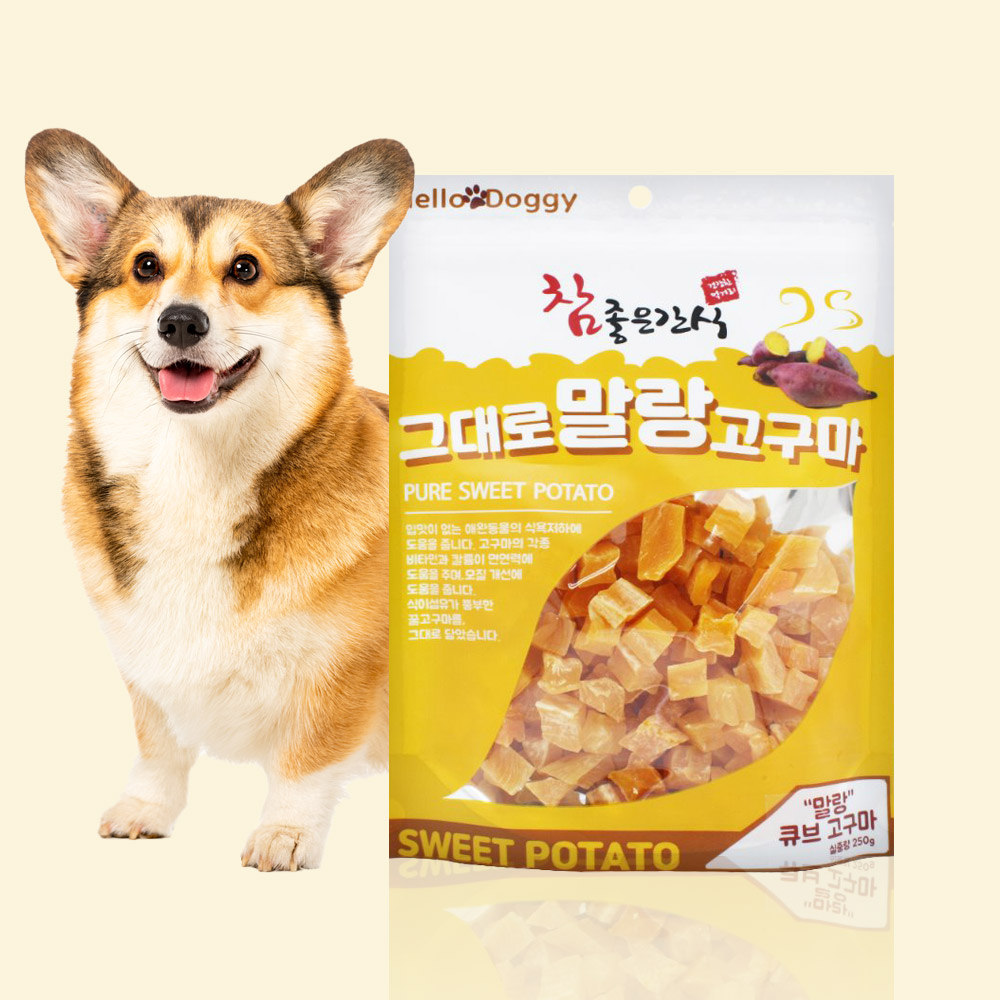 참좋은간식 그대로 말랑고구마 큐브  250g 강아지간식 - 상품 이미지