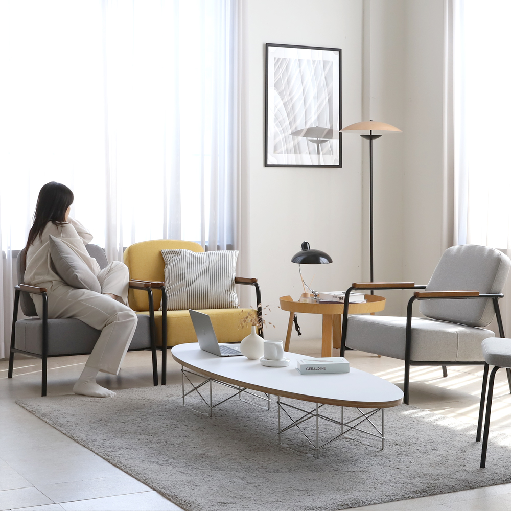 까사 1인용 안락의자 인테리어 디자인 패브릭소파 라운지 암체어