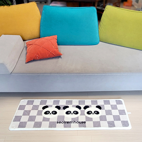 설렘하우스 자체제작 체커보드 주방매트 판다몽 극세사 발매트 현관 화장실 부엌 발판