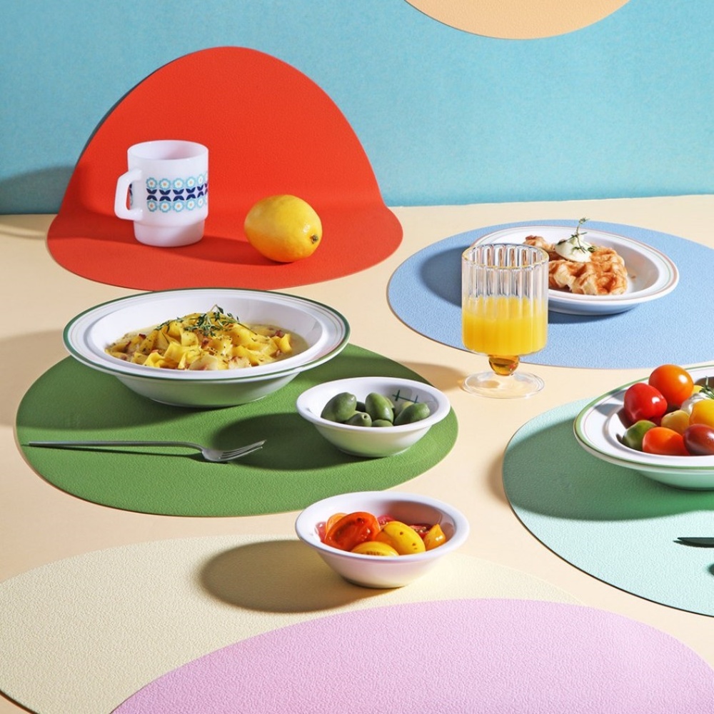 컬러 실리콘 조약돌 식탁매트 개인 방수 식탁트레이 테이블매트