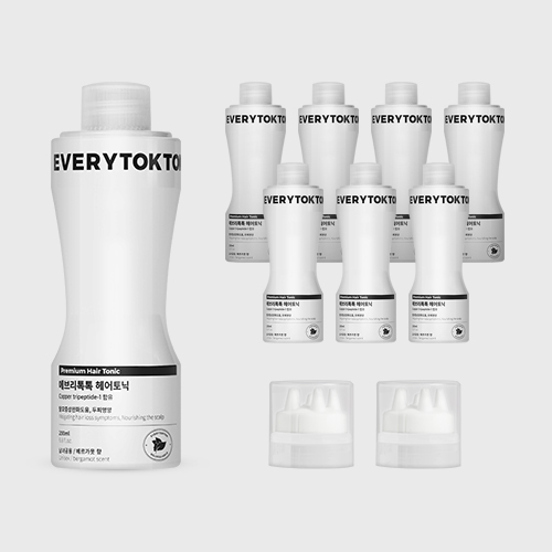 에브리톡톡 대용량 헤어토닉 200ml 리필 8개+헤드 2개 13개월 관리 세트