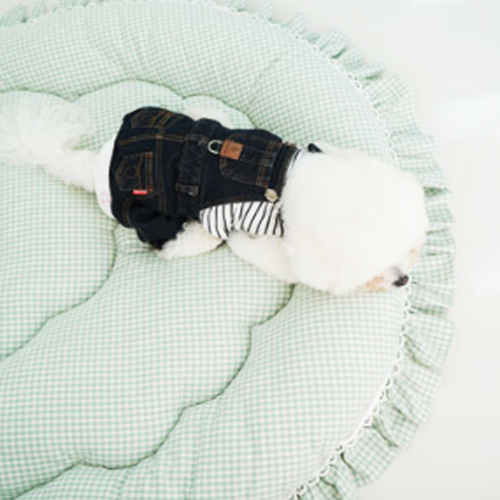 개과천선 프린 강아지 방석 애견 사계절 레이스 꿀잠 원형 침대 쿠션 공주 방석 고양이 이미지 8