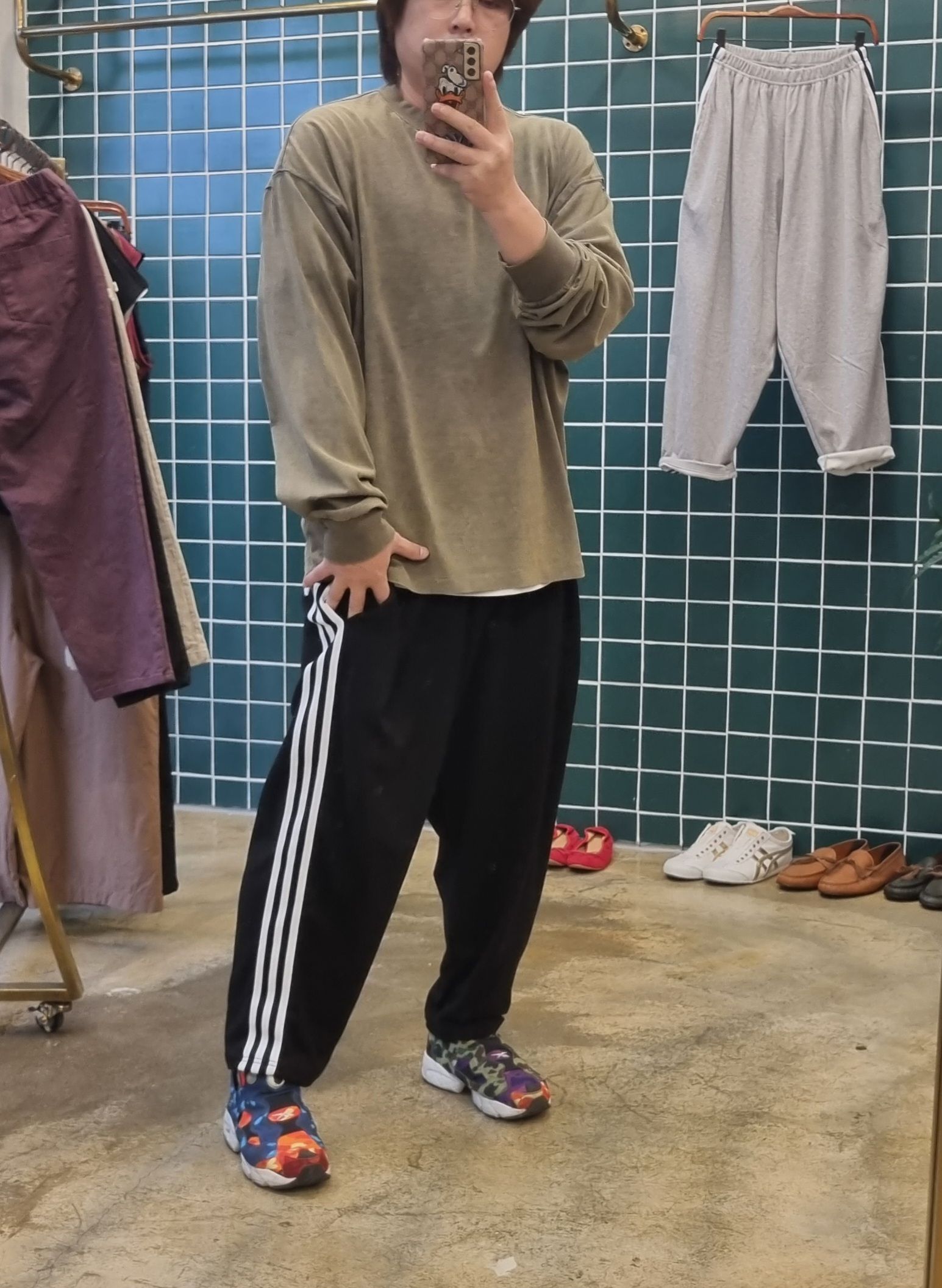 (남여공용) 와이드 면 트레이닝 배기바지 이미지 4