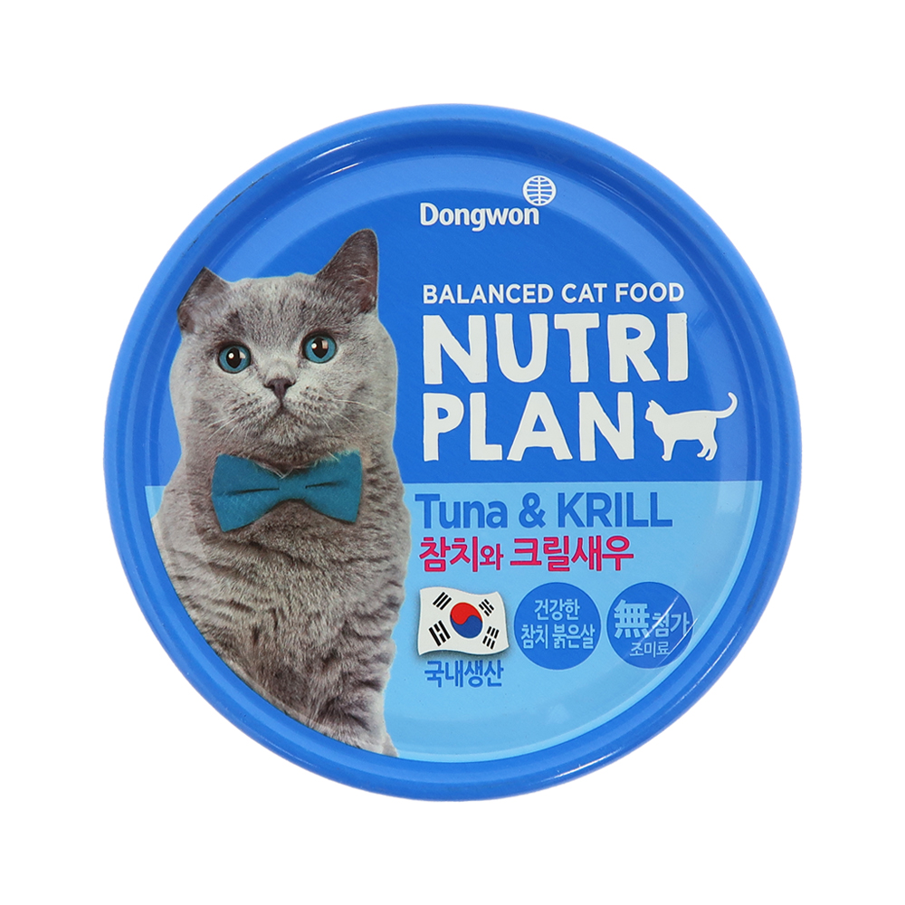 동원 뉴트리플랜 고양이 캔 참치+크릴새우, 160g, 24개 - 상품 이미지