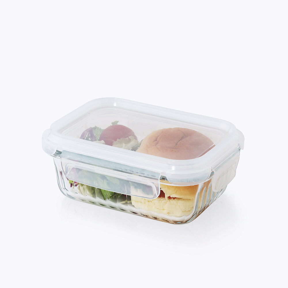 네오플램 스탠다드 내열유리 반찬통 밀폐용기 직사각 370ml, 1개 - 상품 이미지