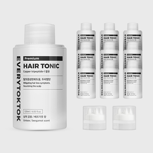 에브리톡톡 헤어토닉 120ml 리필 10개+헤드 2개 10개월 관리 세트