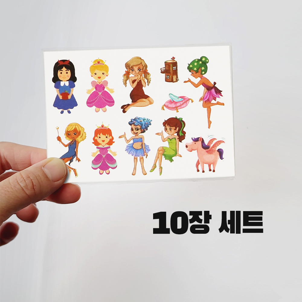 니즈엘 KC 어린이 타투스티커 여아 아동 문신 헤나 판박이 행사 I공주(10장) - 상세 이미지 3
