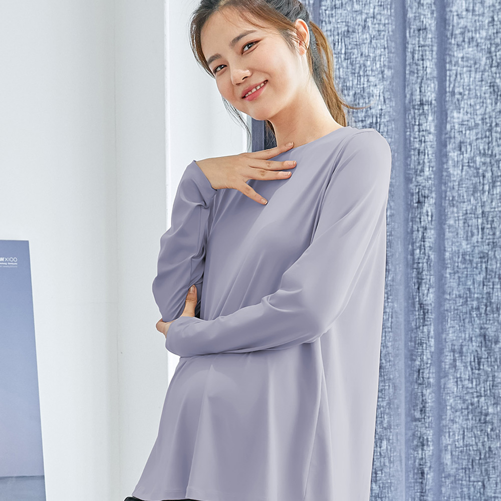 블룸마터니티 롱슬리브 임산부요가티셔츠 임부복 임산부요가복(피치기모) 이미지 6