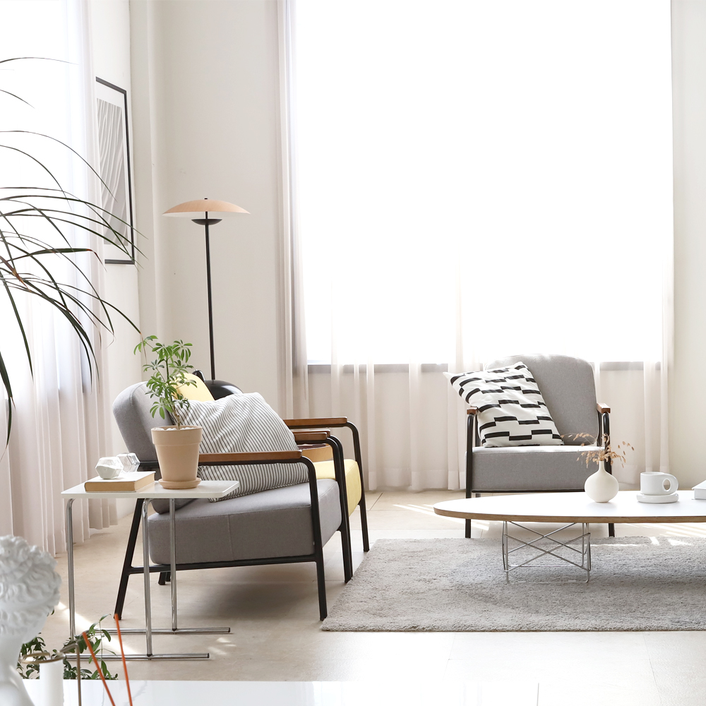 까사 1인용 안락의자 인테리어 디자인 패브릭소파 라운지 암체어