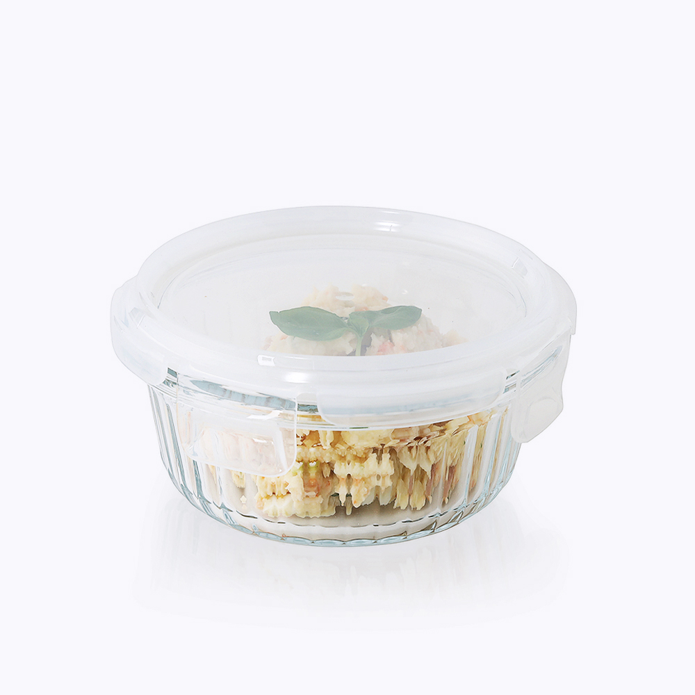 네오플램 스탠다드 내열유리 반찬통 밀폐용기 원형 400ml, 1개 - 상품 이미지