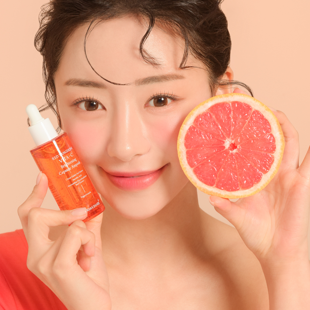 [1+1]더마쉐어 레드향 비타씨 브라이트닝 캡슐 세럼 미백 기미 보습 주름 앰플 50ml - 상세 이미지 4