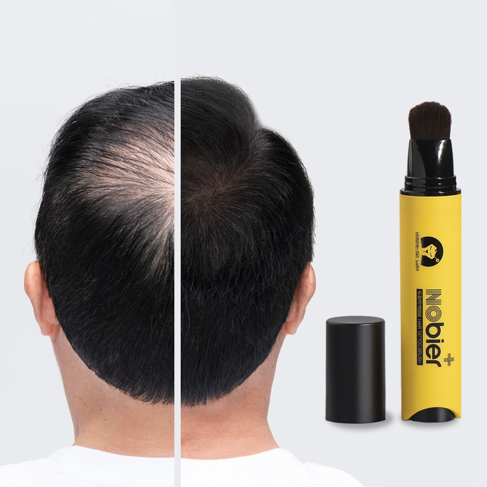 노비어 두피 타투 바르는 흑채 쿠션 여성 헤어 라인 쉐도우 탈모 커버 남자 정수리 퍼프염색