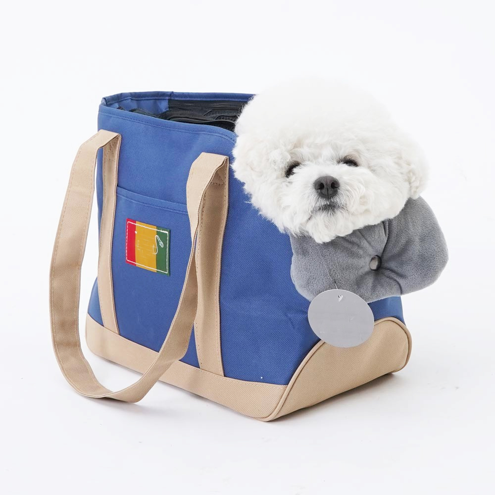 개과천선 데미노 강아지 이동가방 애견 산책가방 이동장 메쉬창 패브릭 캐리어 고양이 블루 - 상세 이미지 4