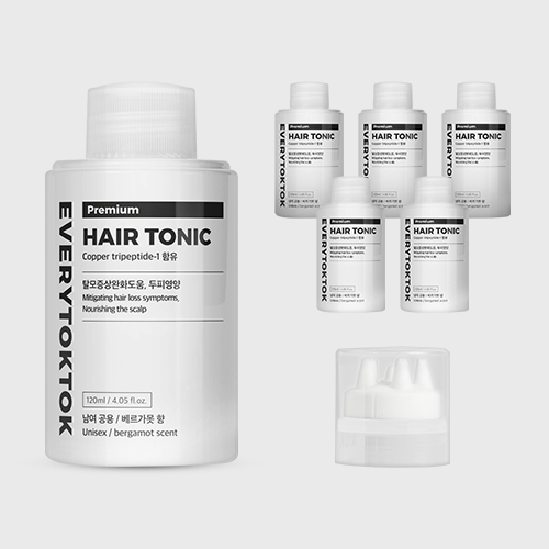 에브리톡톡 헤어토닉 120ml 리필 6개+헤드 1개 6개월 관리 세트