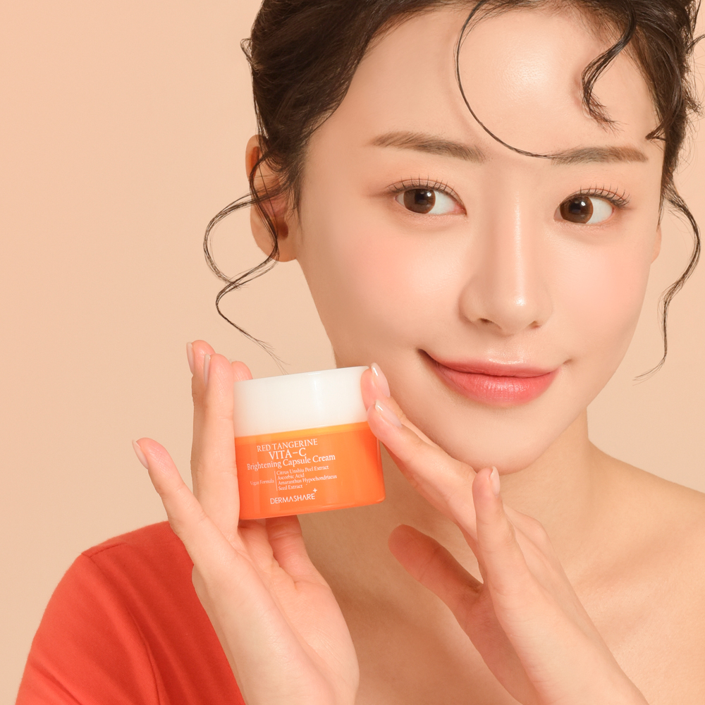 [1+1]더마쉐어 비건 레드향 비타씨 브라이트닝 캡슐 미백 주름케어 영양 크림 50mL - 상세 이미지 3