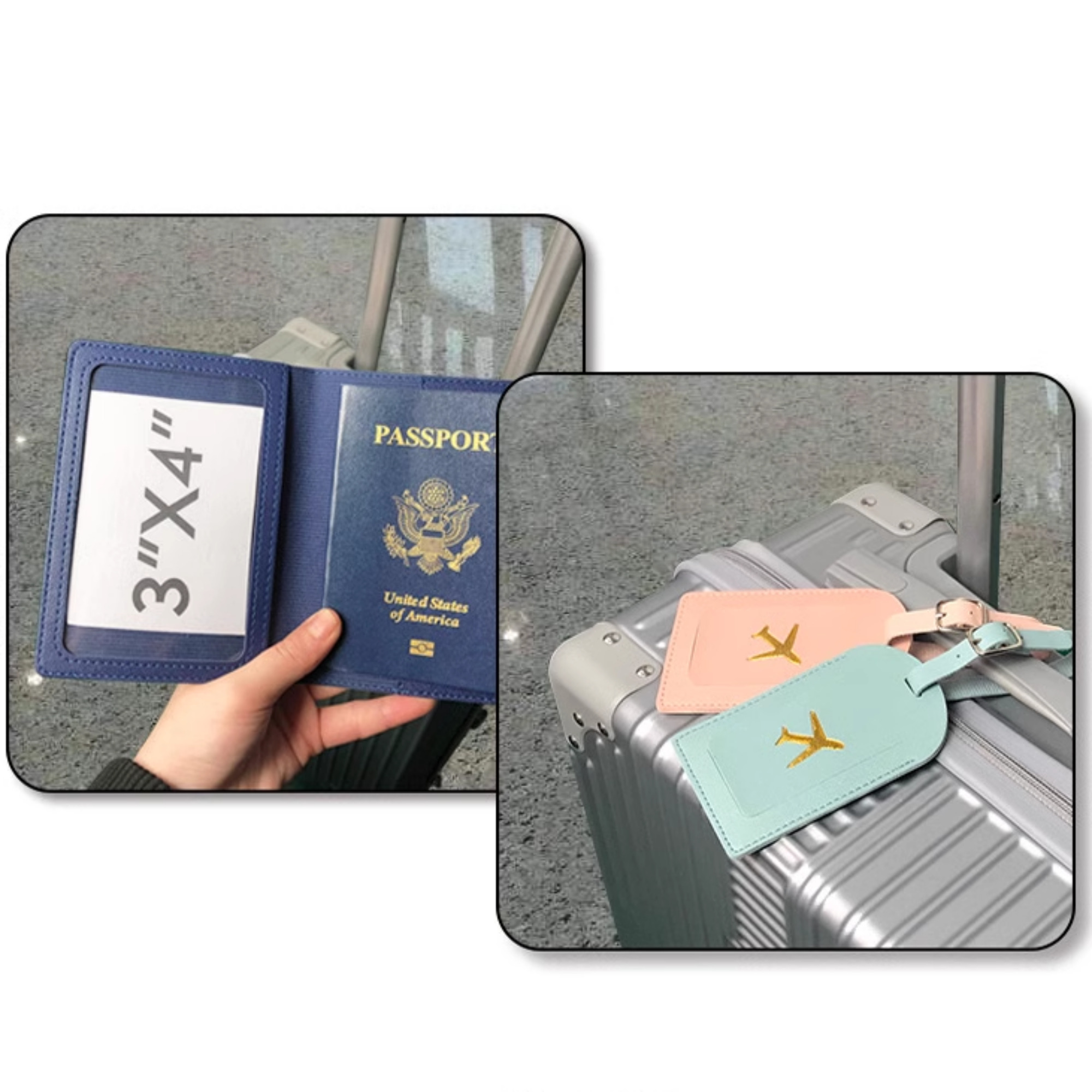 가죽 네임택 카드 고급 캐리어 이름표 여행가방 케이스 - 상세 이미지 2