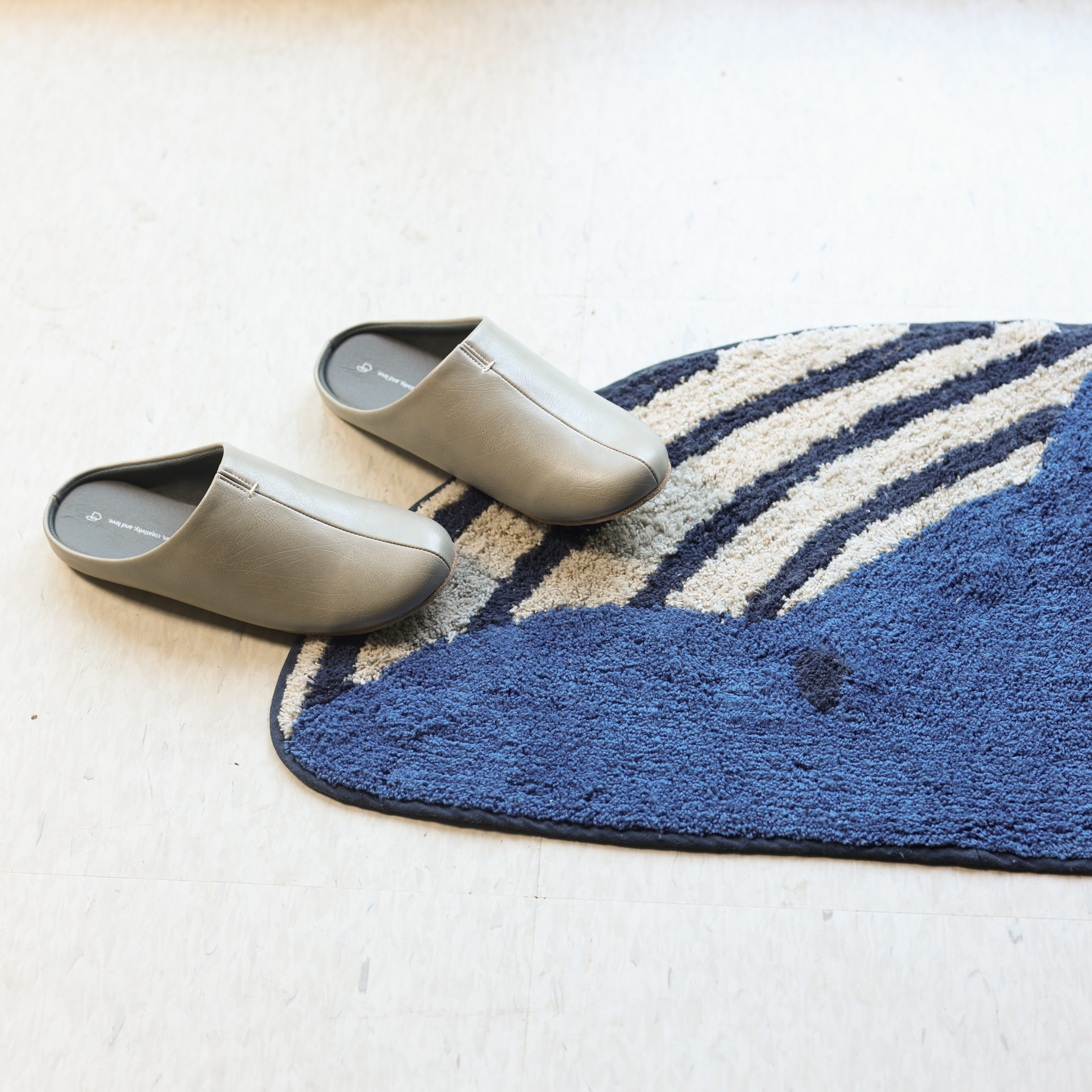 고래 롱 순면 발매트 아이방 러그 블루, 125x45cm