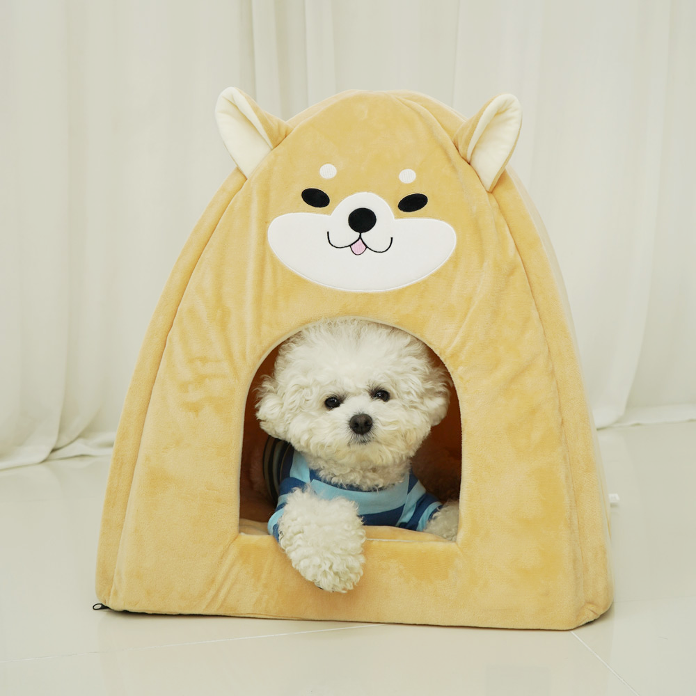 개과천선 밤비니 강아지 펫 하우스 동굴 숨숨집 캐릭터 하우스 애견 예쁜 쿠션 하우스 - 상품 이미지