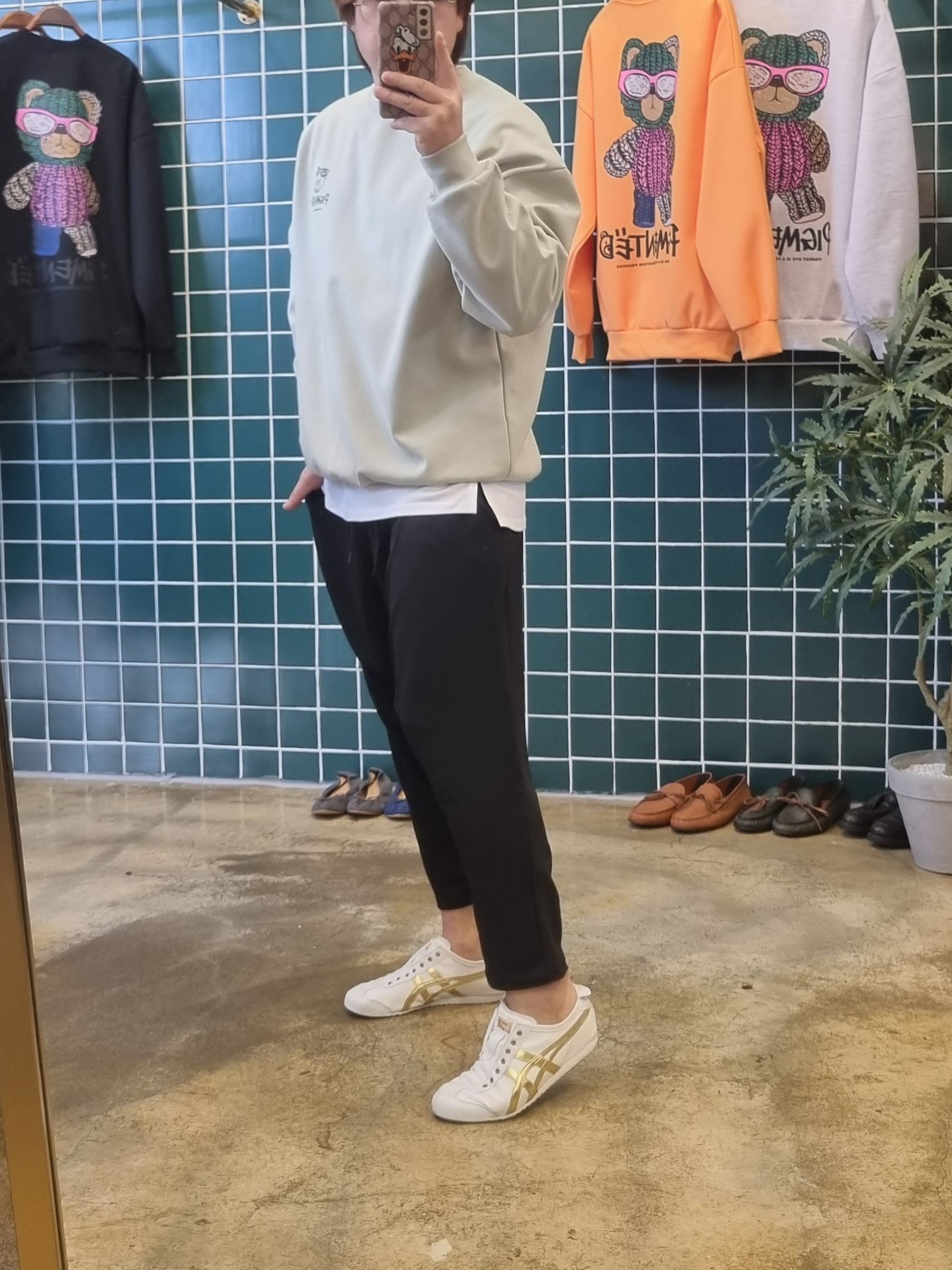 (남여공용)3컬러 몸빼 스판 배기바지 이미지 3