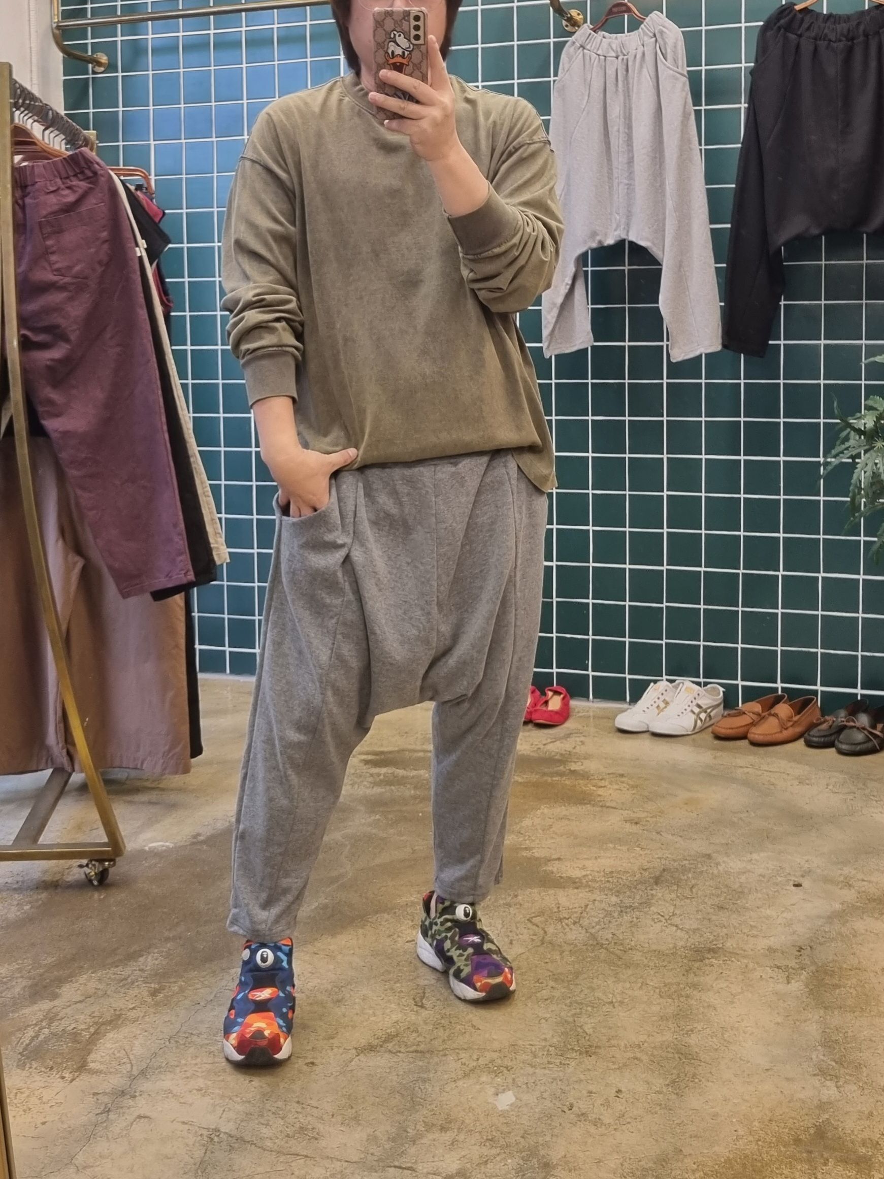 (남여공용)3컬러 가을 면 배기바지 이미지 3