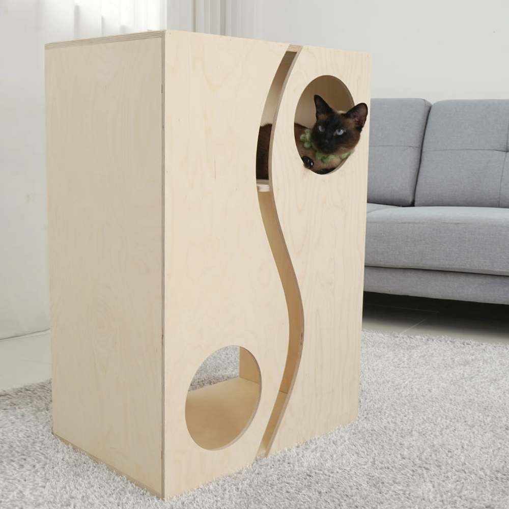 개과천선 감성 퍼니 우드 캣 타워 고양이 원목 튼튼한 집
