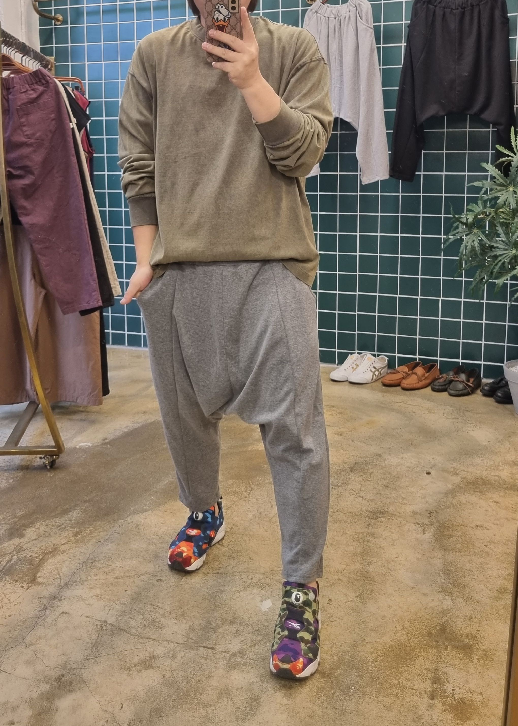 (남여공용)3컬러 가을 면 배기바지 이미지 2