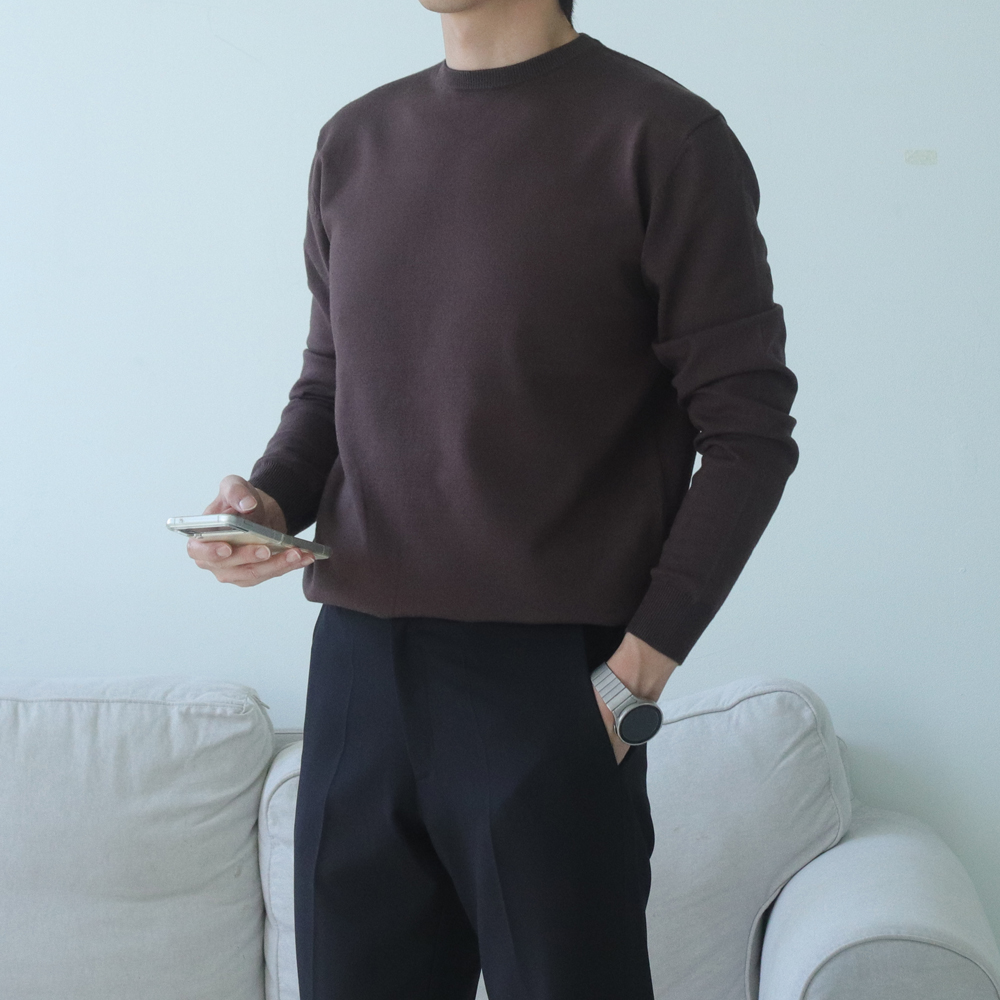 1+1 남자니트 오버핏 반목폴라 남성목폴라 캐시미어니트 이미지 2